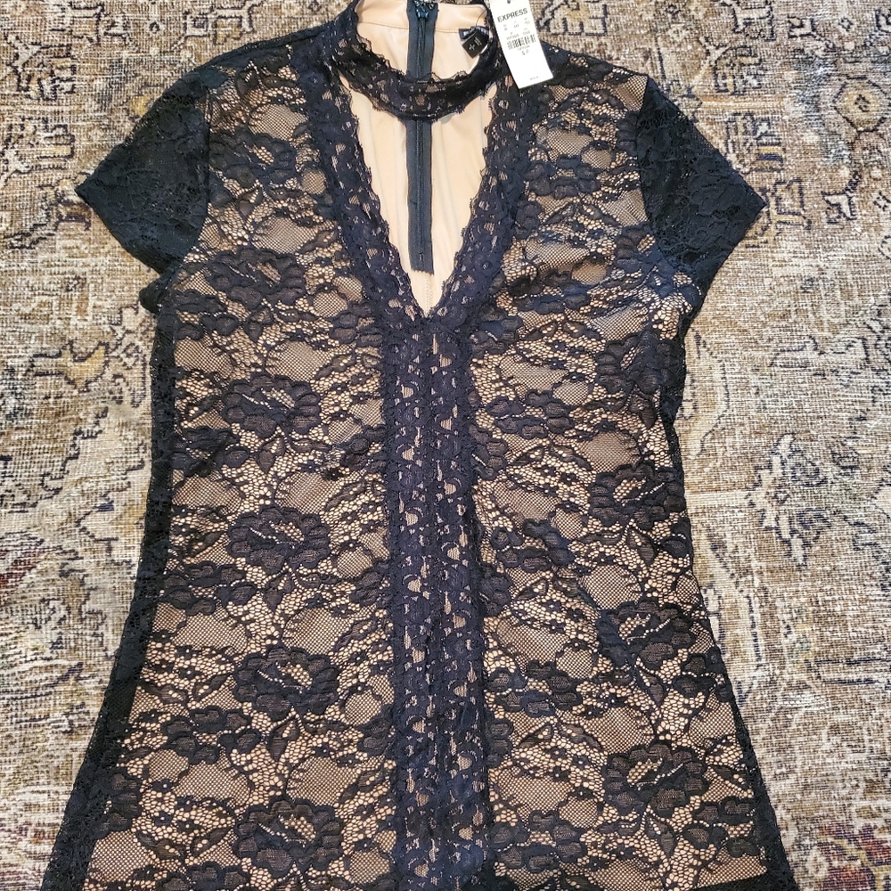 Express black lace top